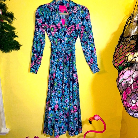 Lilly Pulitzer NWT Mira Stretch Shirtdress Pineapple Paradise $228 Size 00 - Picture 7 of 16